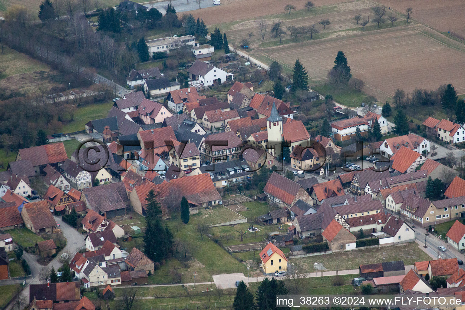 Photographie aérienne de Großvillars dans le département Bade-Wurtemberg, Allemagne