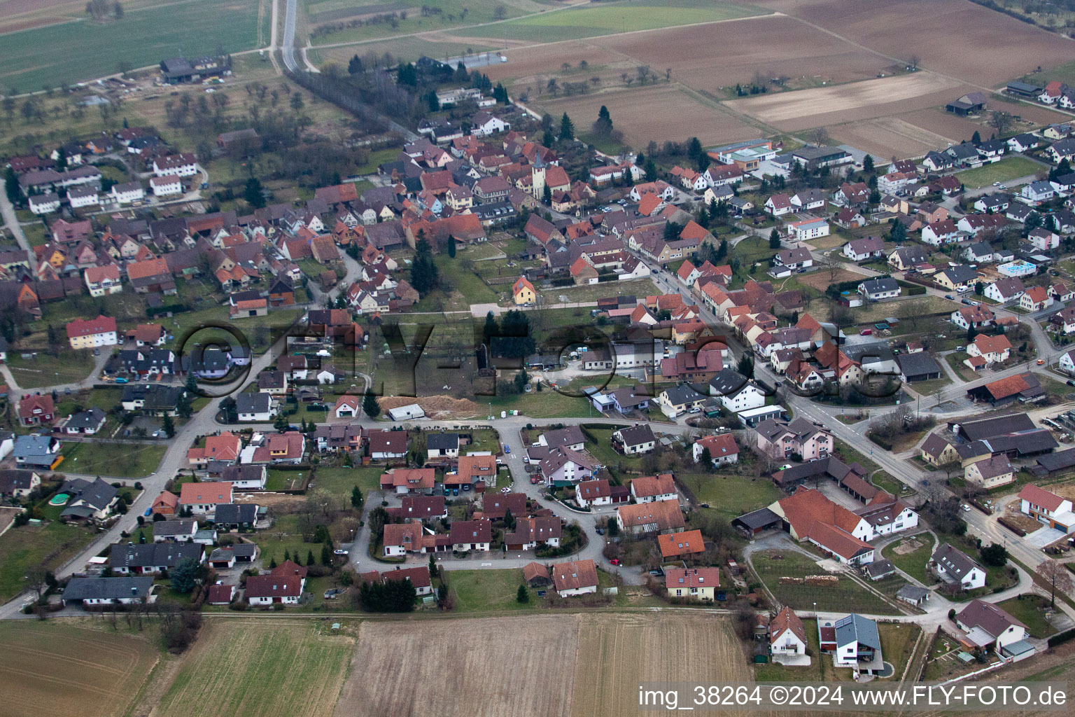 Vue oblique de Großvillars dans le département Bade-Wurtemberg, Allemagne