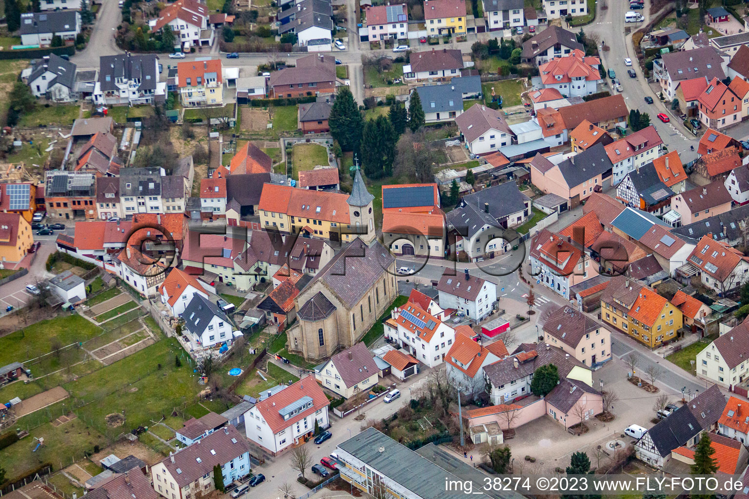 Photographie aérienne de Quartier Gölshausen in Bretten dans le département Bade-Wurtemberg, Allemagne