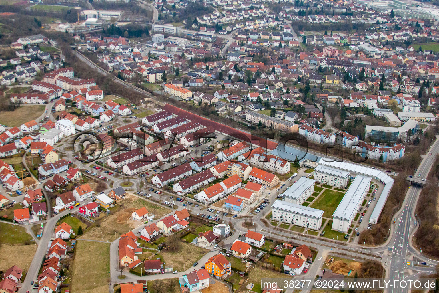 Quartier Gölshausen in Bretten dans le département Bade-Wurtemberg, Allemagne hors des airs