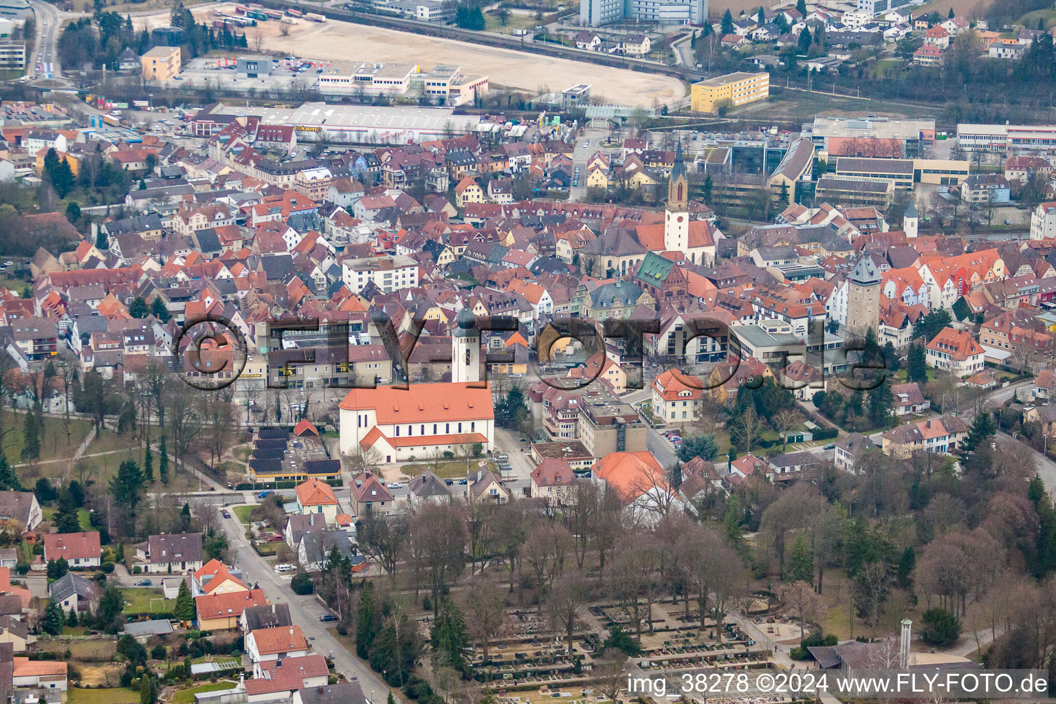 Quartier Gölshausen in Bretten dans le département Bade-Wurtemberg, Allemagne vue d'en haut