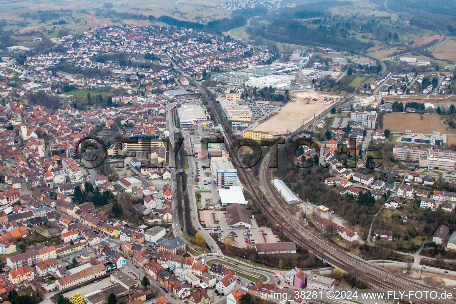 Vue aérienne de Services publics municipaux à Bretten dans le département Bade-Wurtemberg, Allemagne