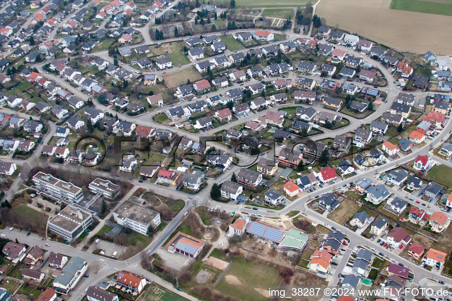 Vue aérienne de Quartier Diedelsheim in Bretten dans le département Bade-Wurtemberg, Allemagne