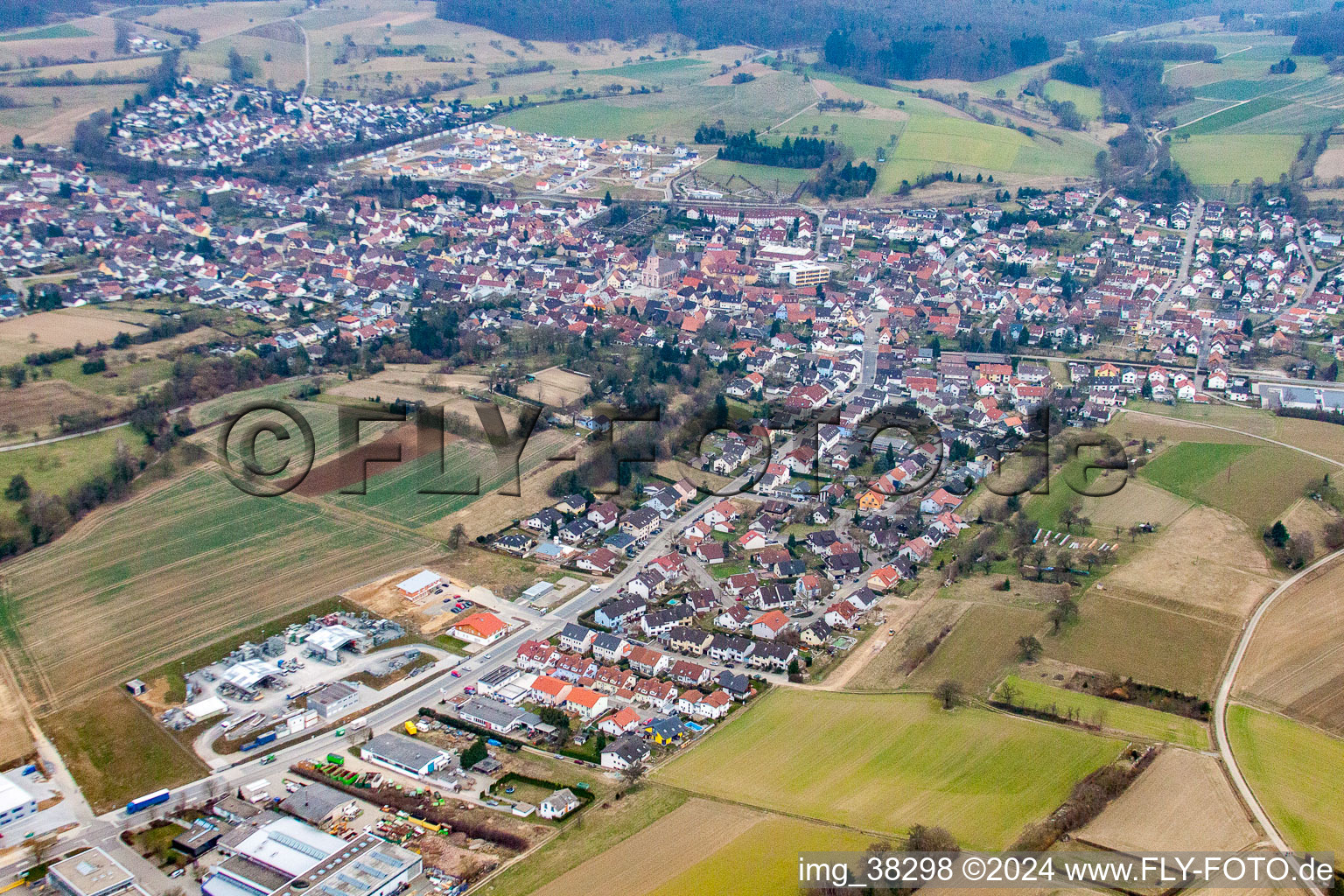 Vue oblique de Sallenbusch dans le département Bade-Wurtemberg, Allemagne