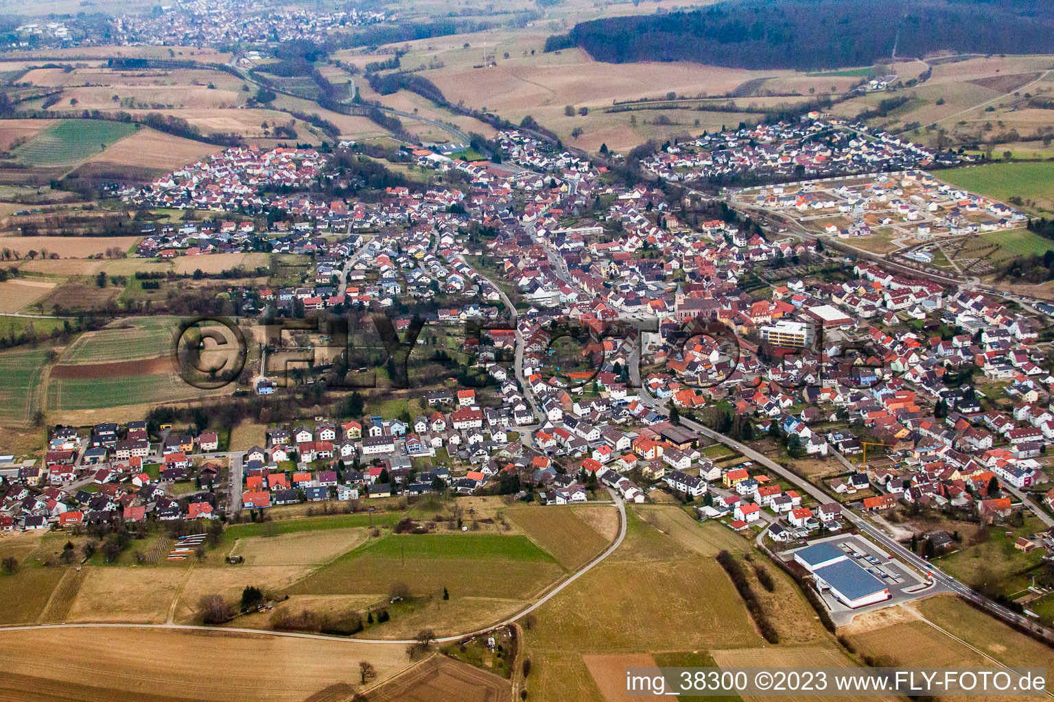 Photographie aérienne de Quartier Jöhlingen in Walzbachtal dans le département Bade-Wurtemberg, Allemagne