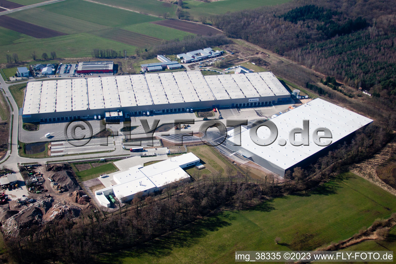 Minderlachen, zone industrielle Horst, Gazeley Logistic à le quartier Minderslachen in Kandel dans le département Rhénanie-Palatinat, Allemagne vue d'en haut