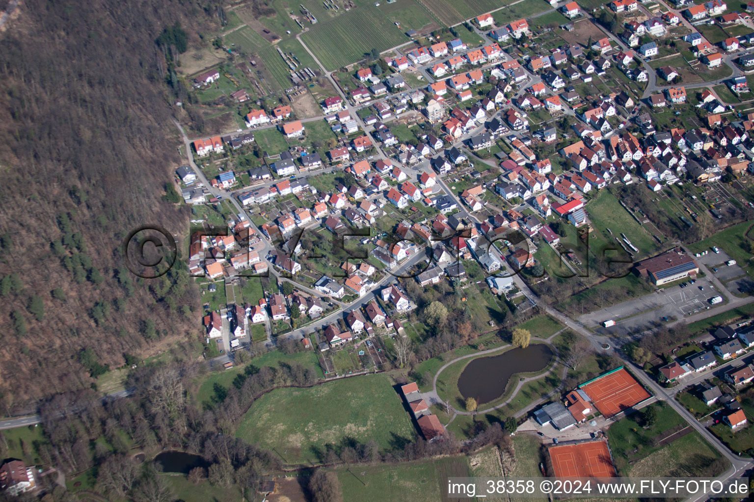 Photographie aérienne de Klingenmünster dans le département Rhénanie-Palatinat, Allemagne