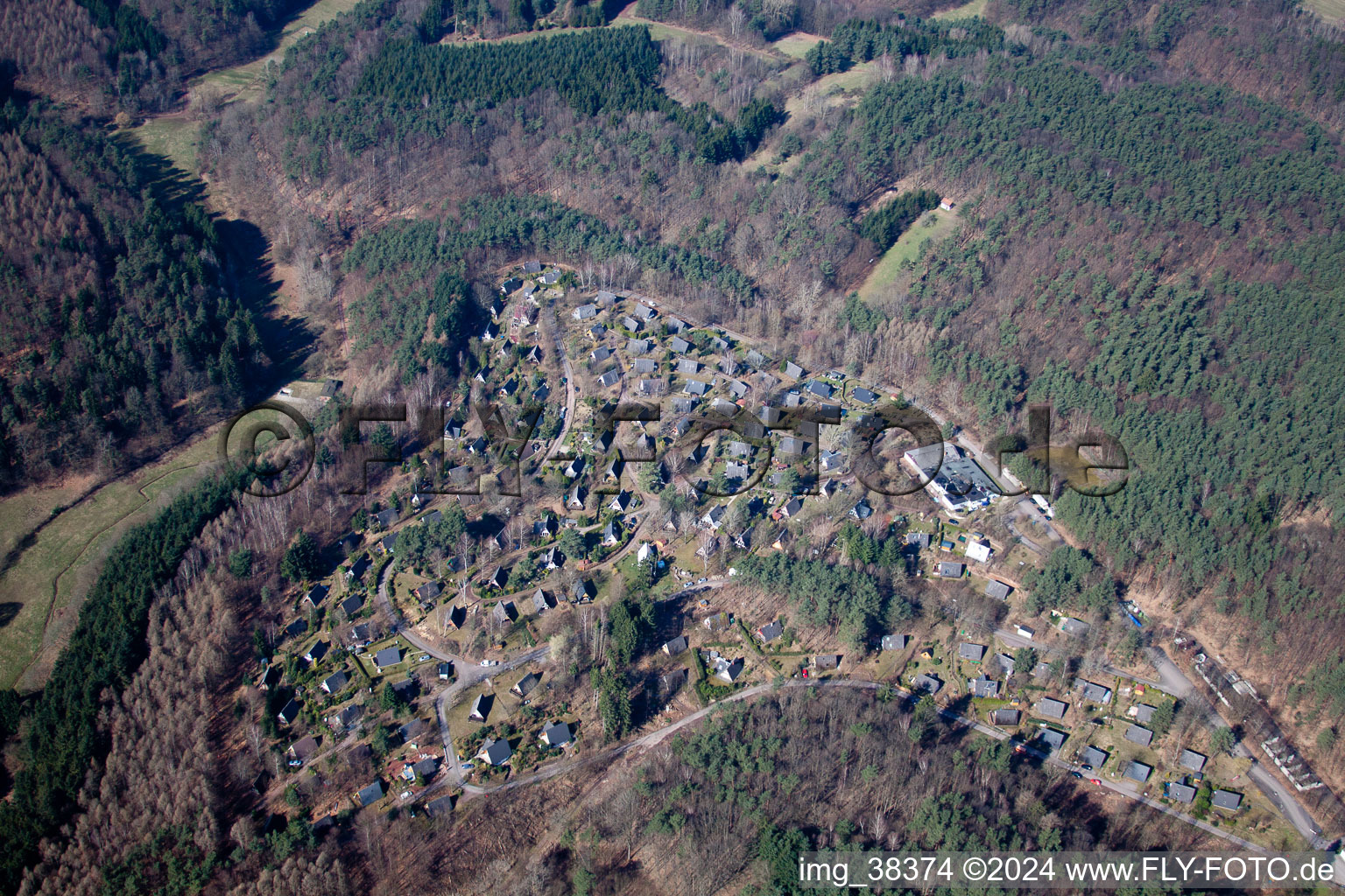 Vue oblique de Village de vacances Eichwald à Silz dans le département Rhénanie-Palatinat, Allemagne