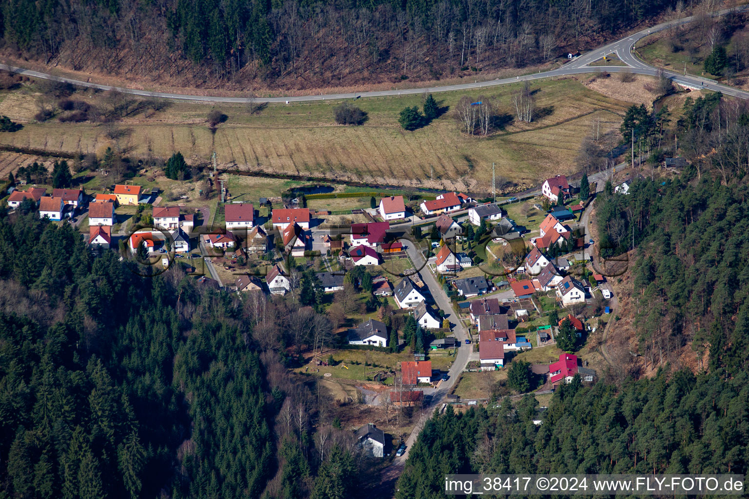 Quartier Salzwoog in Lemberg dans le département Rhénanie-Palatinat, Allemagne vue d'en haut