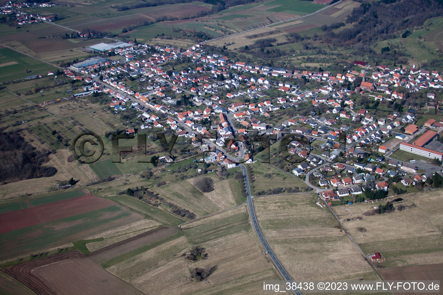 Photographie aérienne de Vinningen dans le département Rhénanie-Palatinat, Allemagne