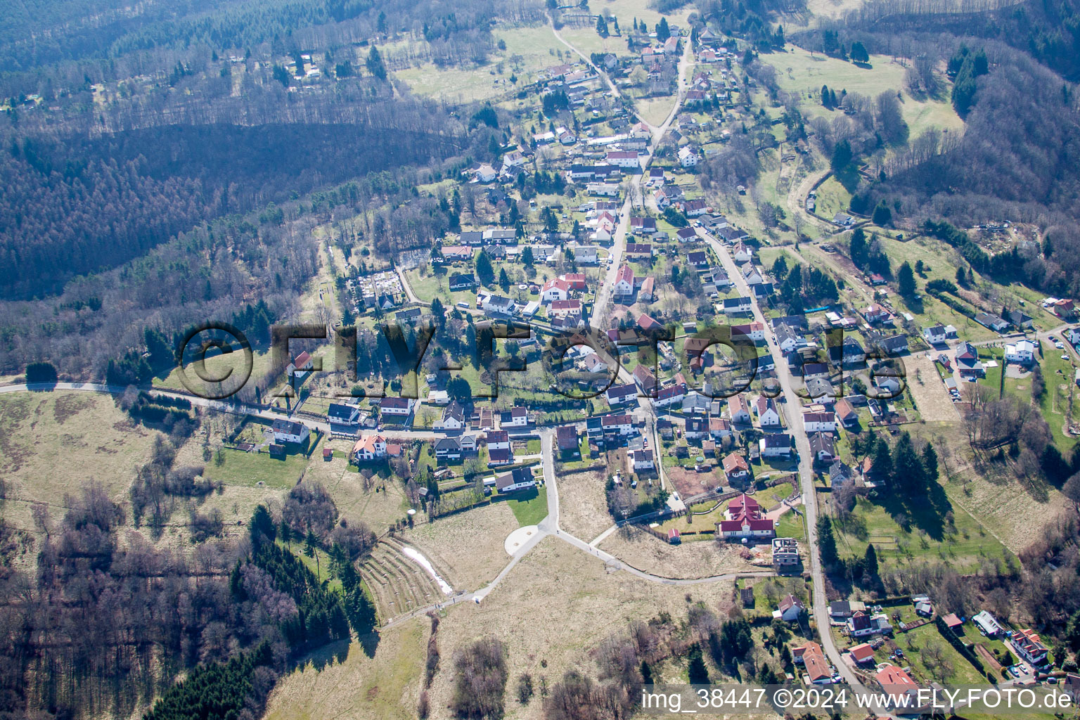 Vue oblique de Hilst dans le département Rhénanie-Palatinat, Allemagne