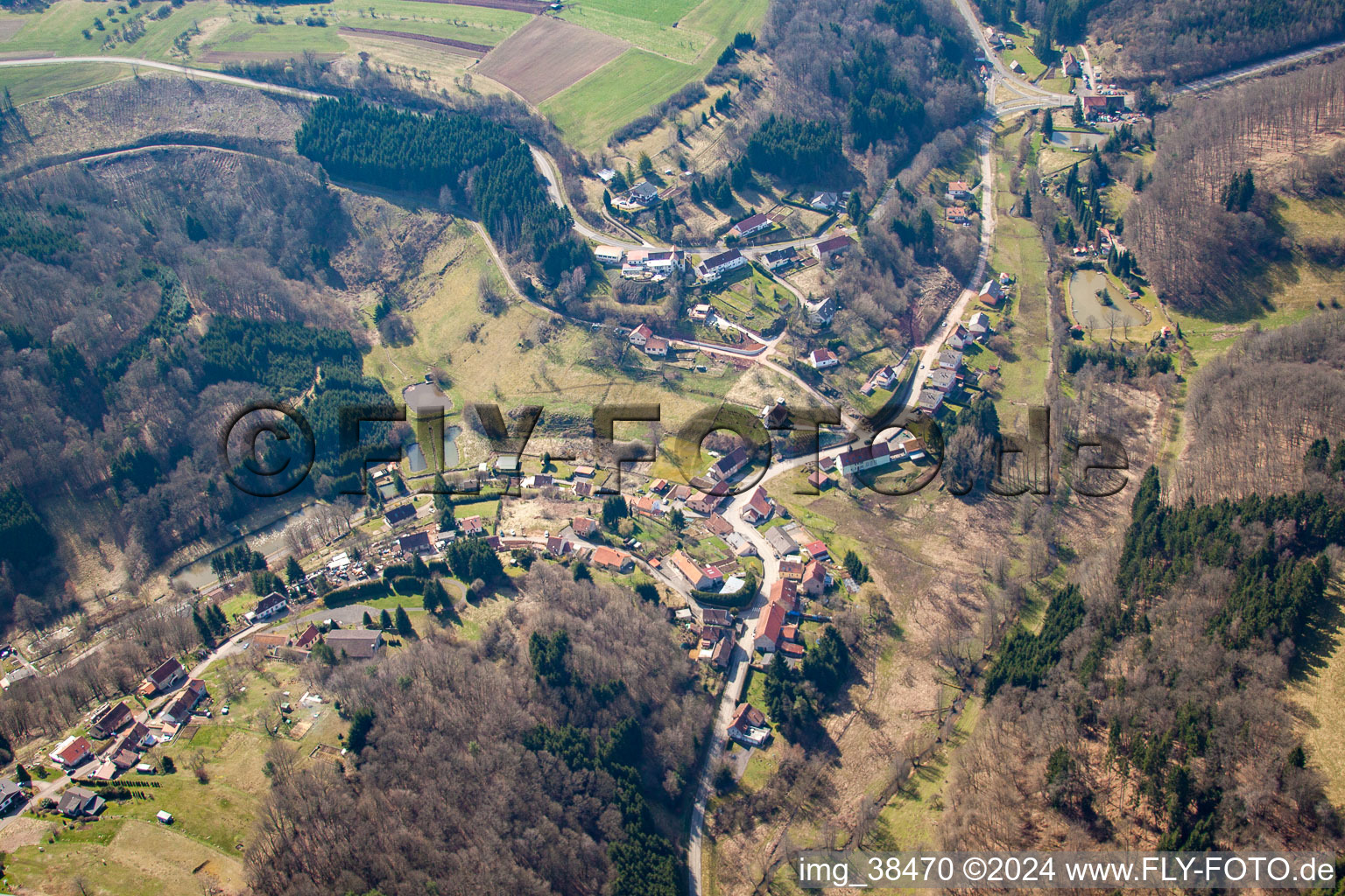 Vue aérienne de Siersthal dans le département Moselle, France