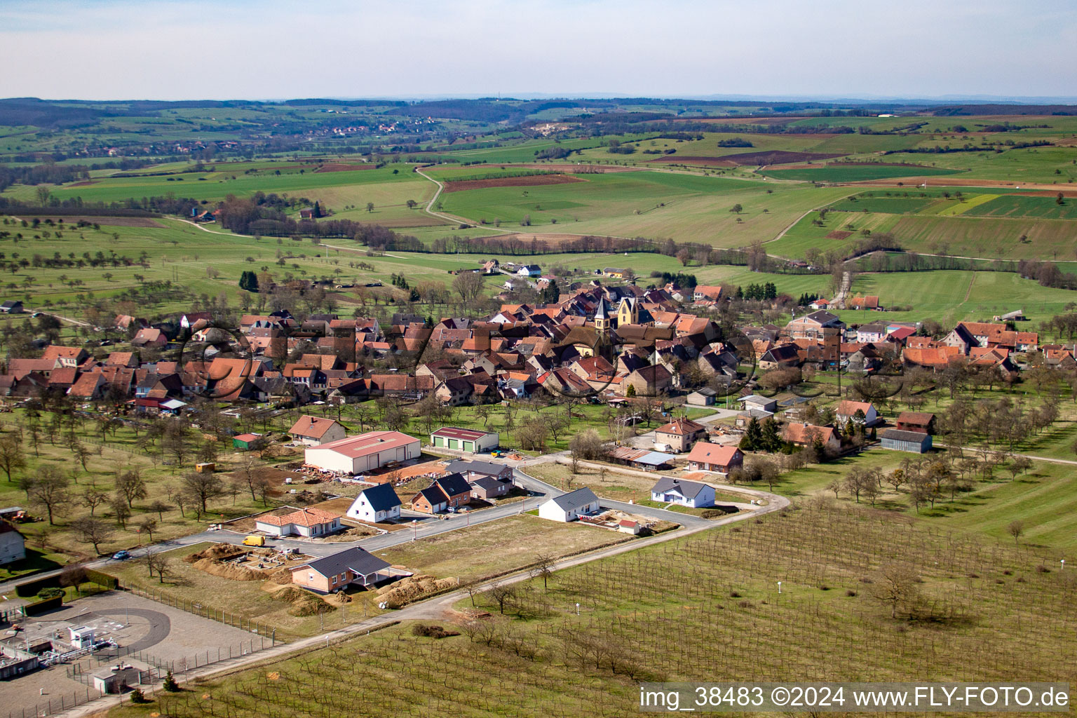 Vue oblique de Butten dans le département Bas Rhin, France