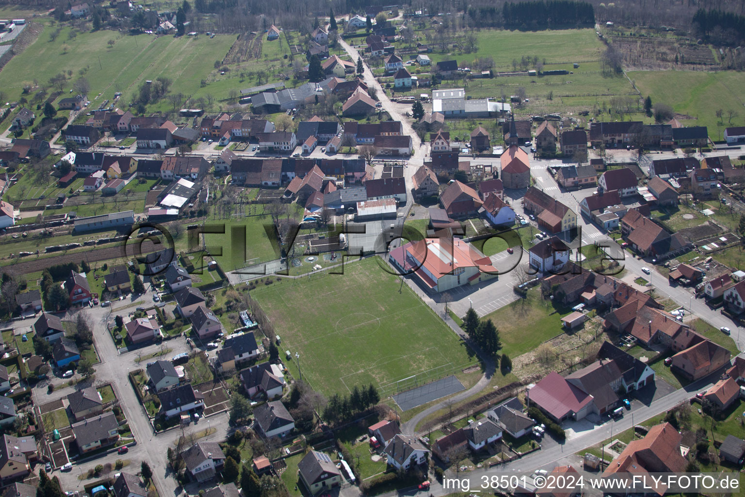 Petersbach dans le département Bas Rhin, France hors des airs