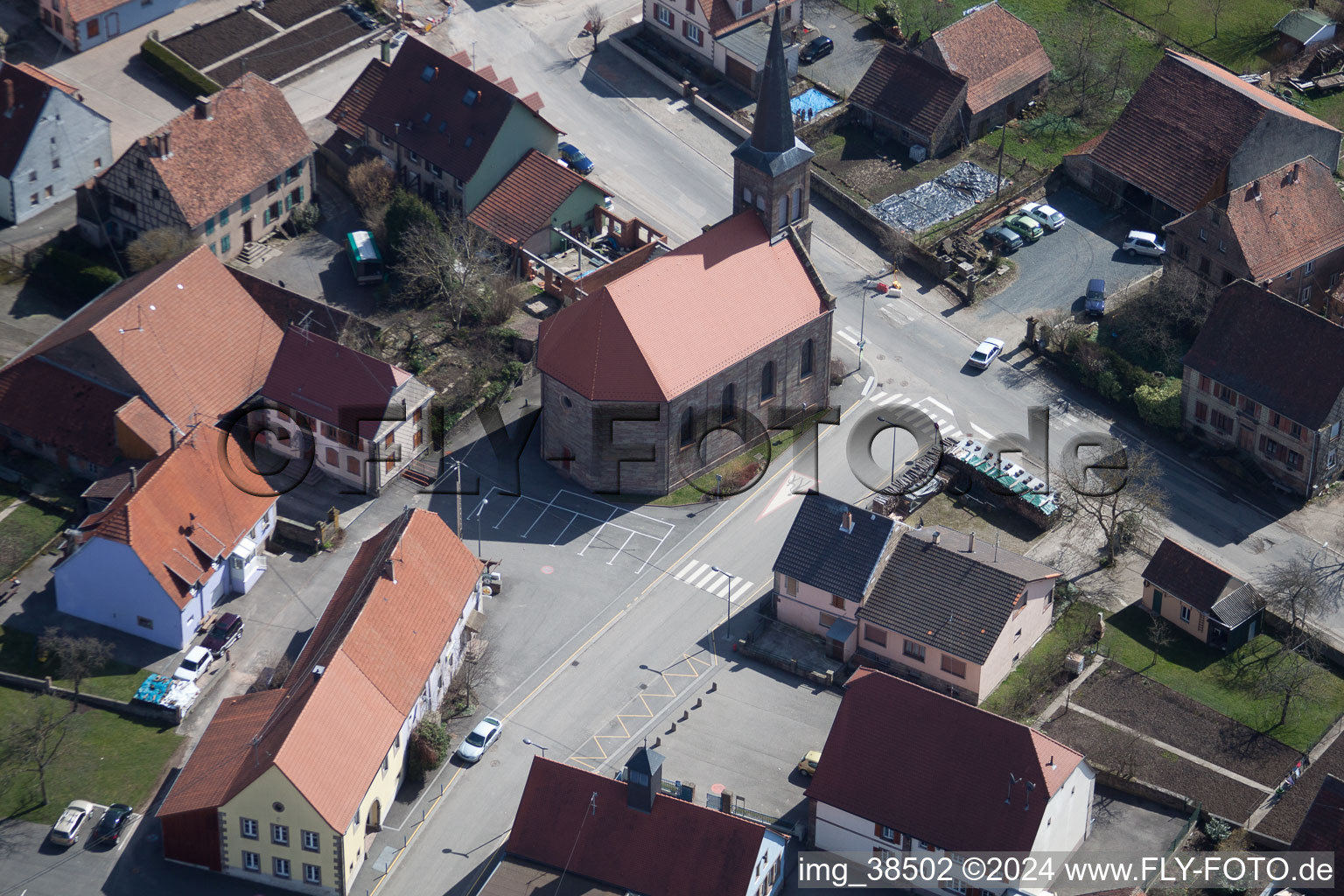 Petersbach dans le département Bas Rhin, France vue d'en haut