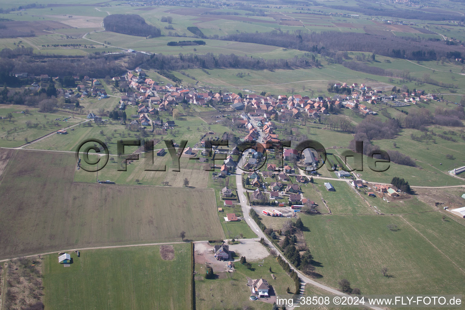 Petersbach dans le département Bas Rhin, France vue du ciel