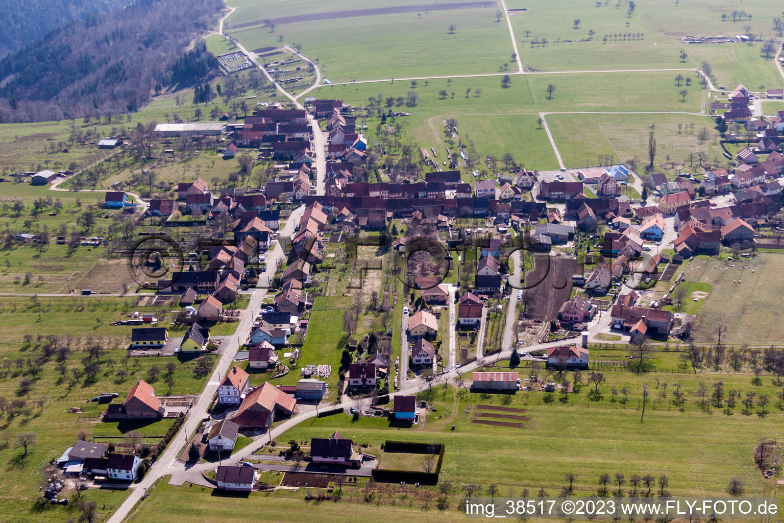 Photographie aérienne de Schœnbourg dans le département Bas Rhin, France
