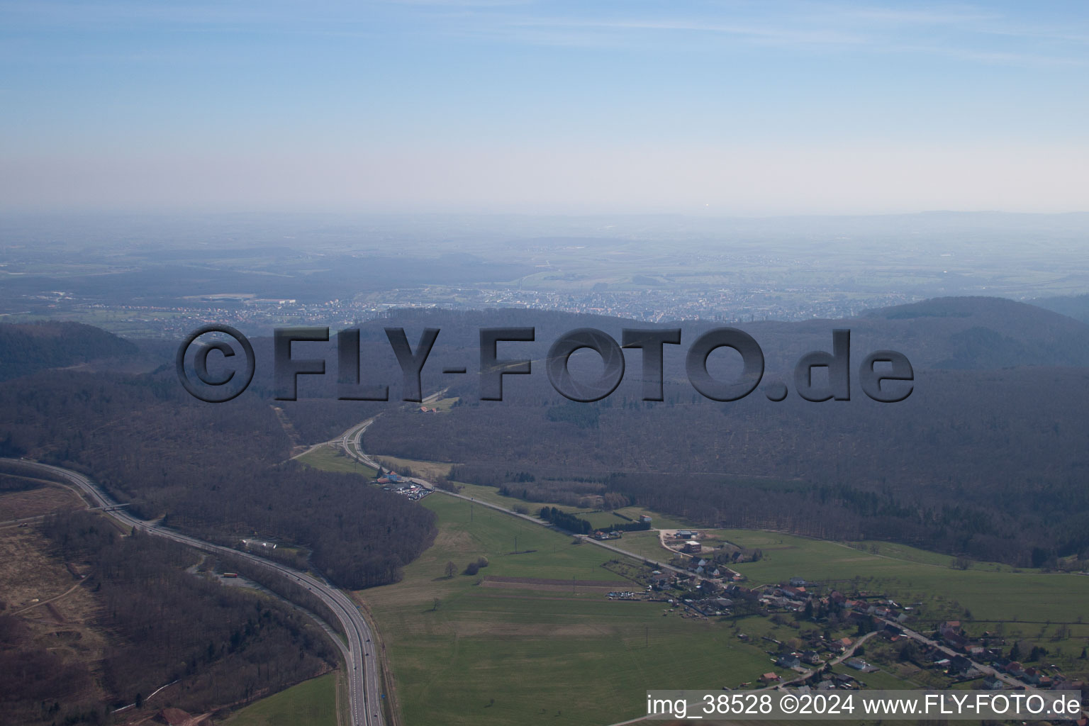 Vue d'oiseau de Phalsbourg dans le département Moselle, France