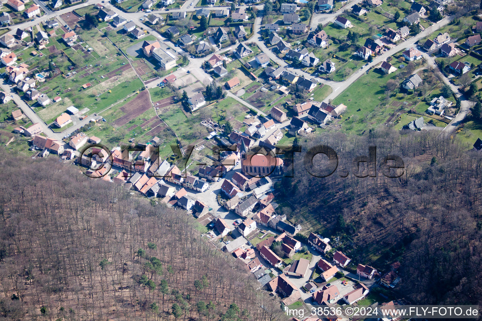 Ottersthal dans le département Bas Rhin, France d'en haut