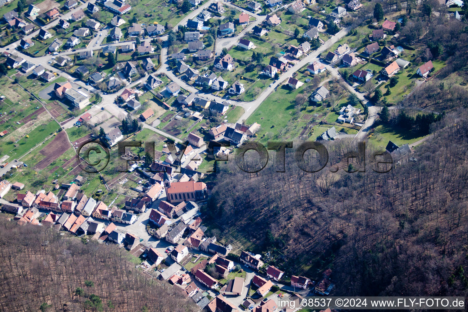 Ottersthal dans le département Bas Rhin, France hors des airs