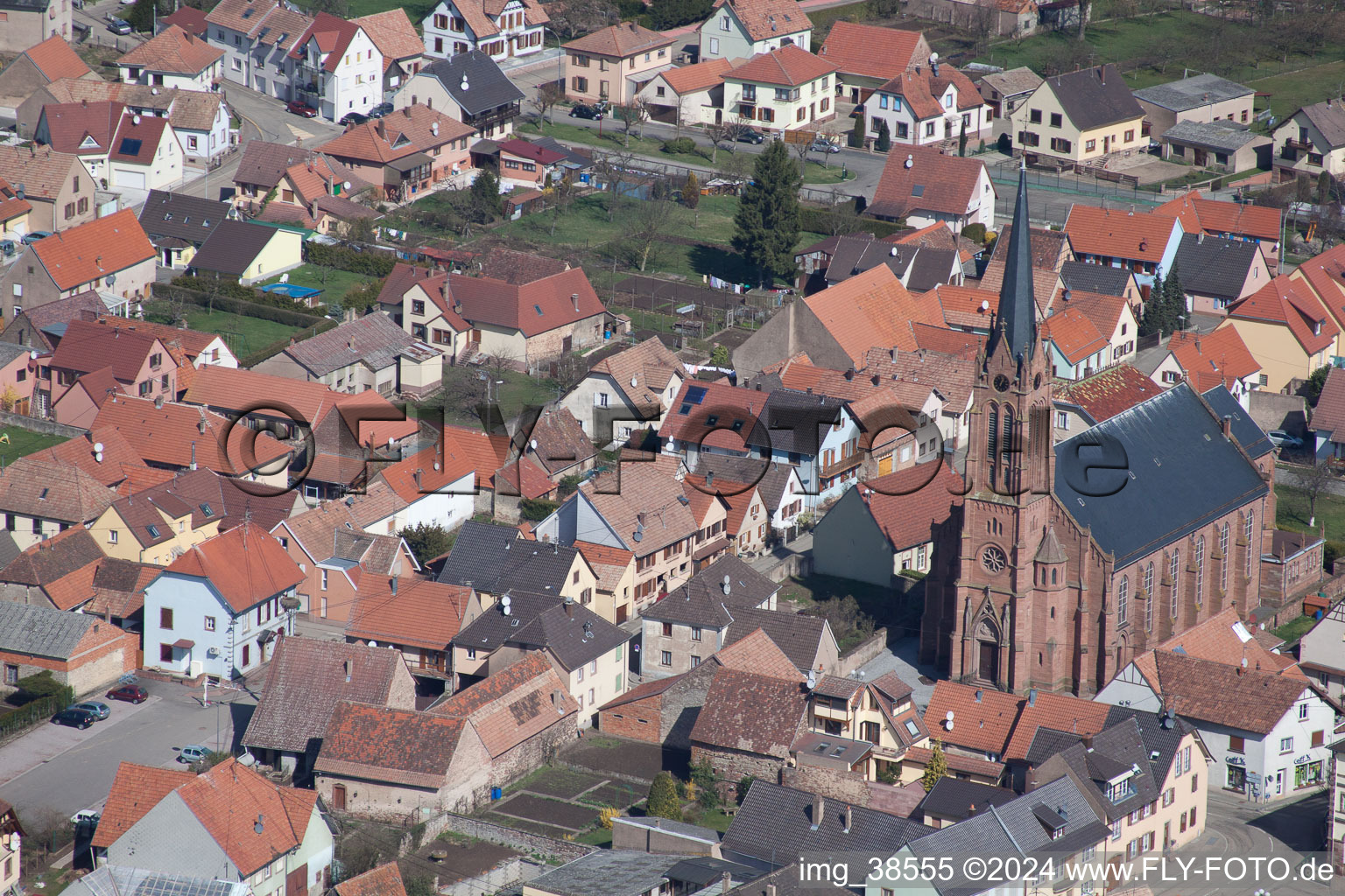 Steinbourg dans le département Bas Rhin, France vue d'en haut