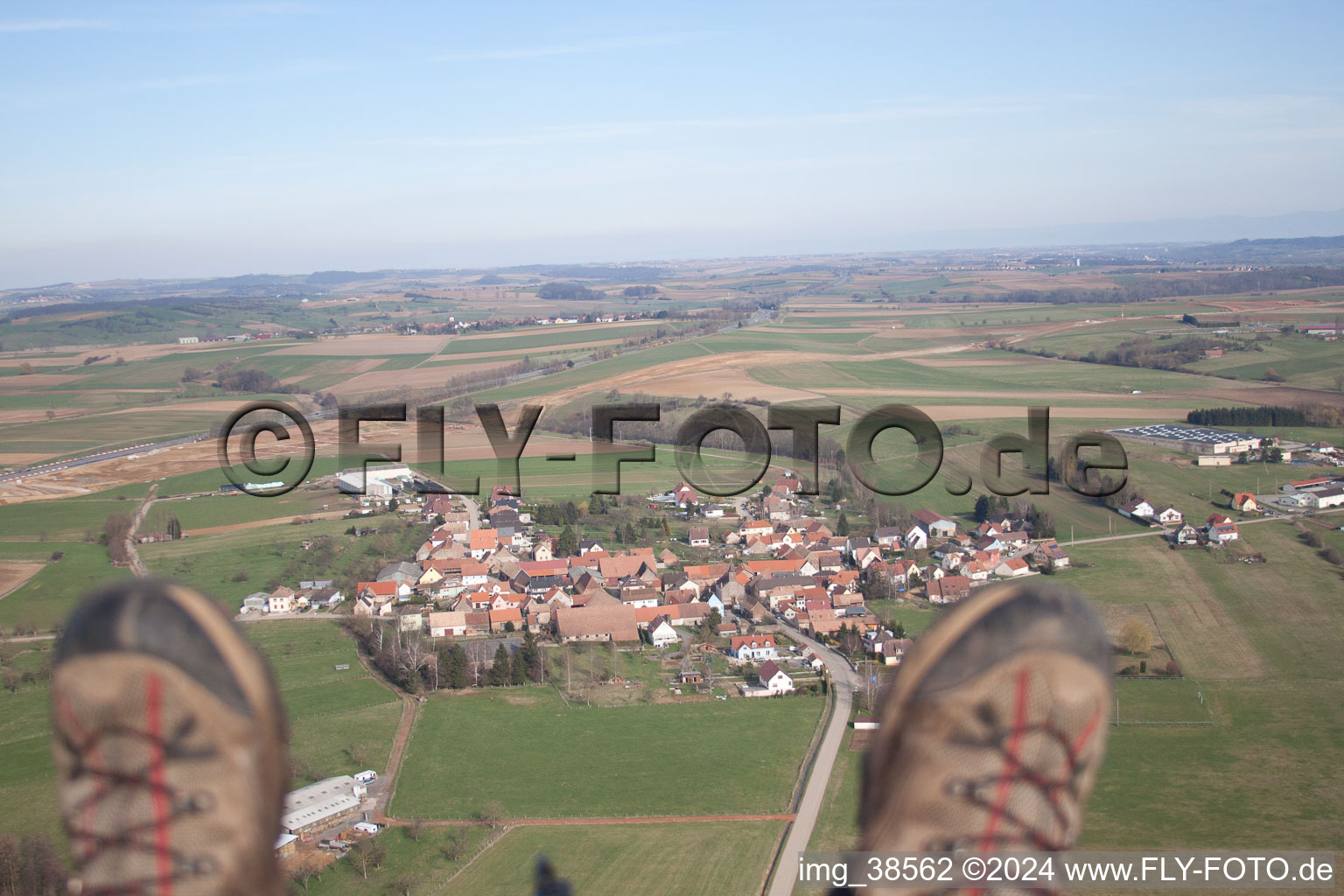 Steinbourg dans le département Bas Rhin, France depuis l'avion