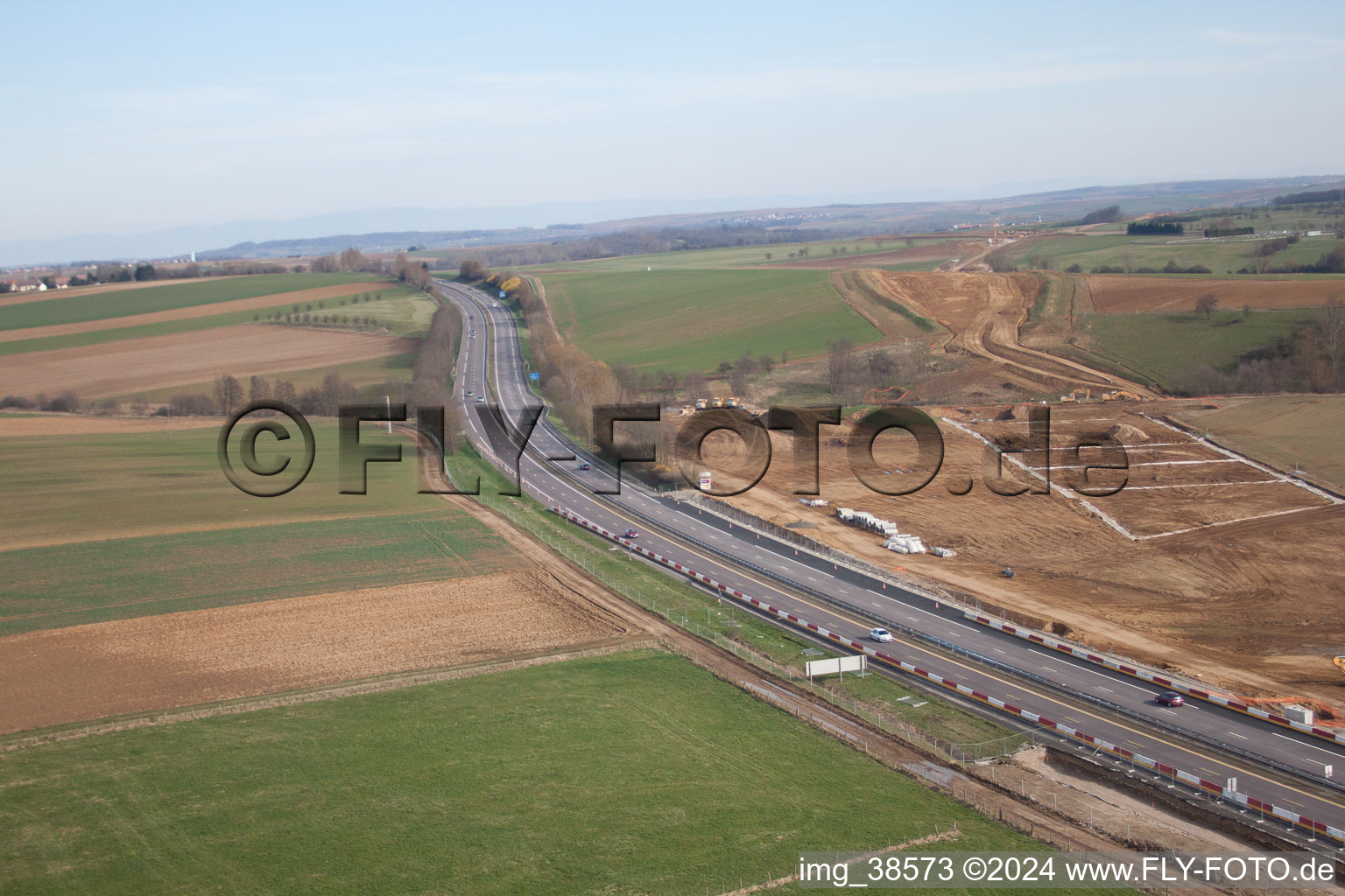 Vue aérienne de Gottesheim dans le département Bas Rhin, France