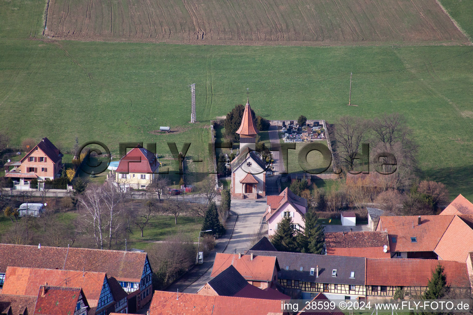 Issenhausen dans le département Bas Rhin, France vue d'en haut