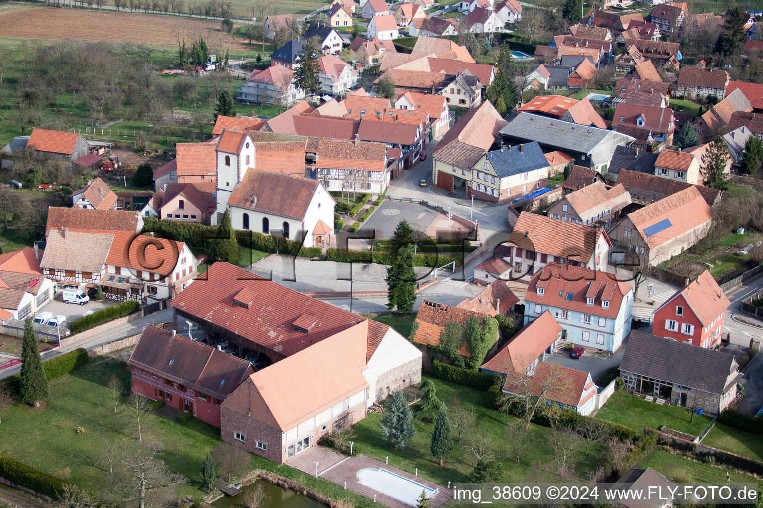 Photographie aérienne de Ringendorf dans le département Bas Rhin, France