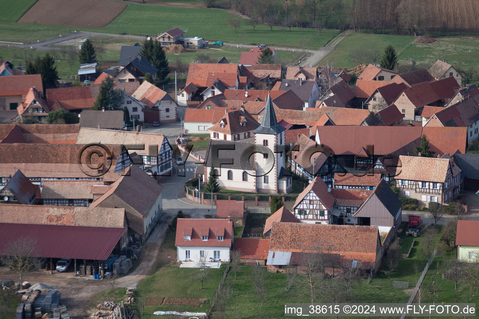 Buswiller dans le département Bas Rhin, France d'en haut