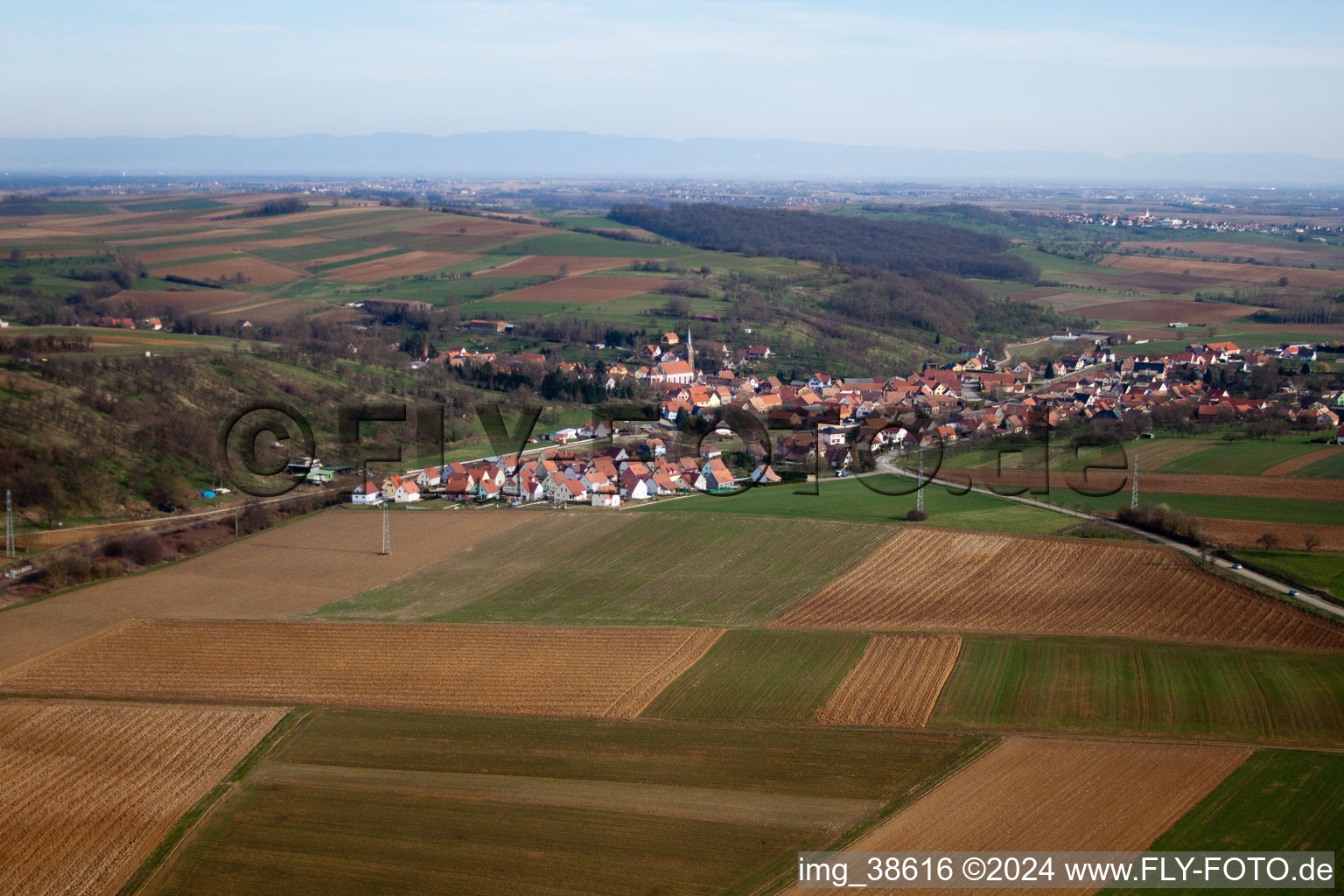 Buswiller dans le département Bas Rhin, France hors des airs