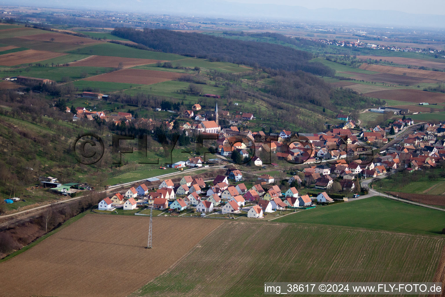 Buswiller dans le département Bas Rhin, France vue d'en haut