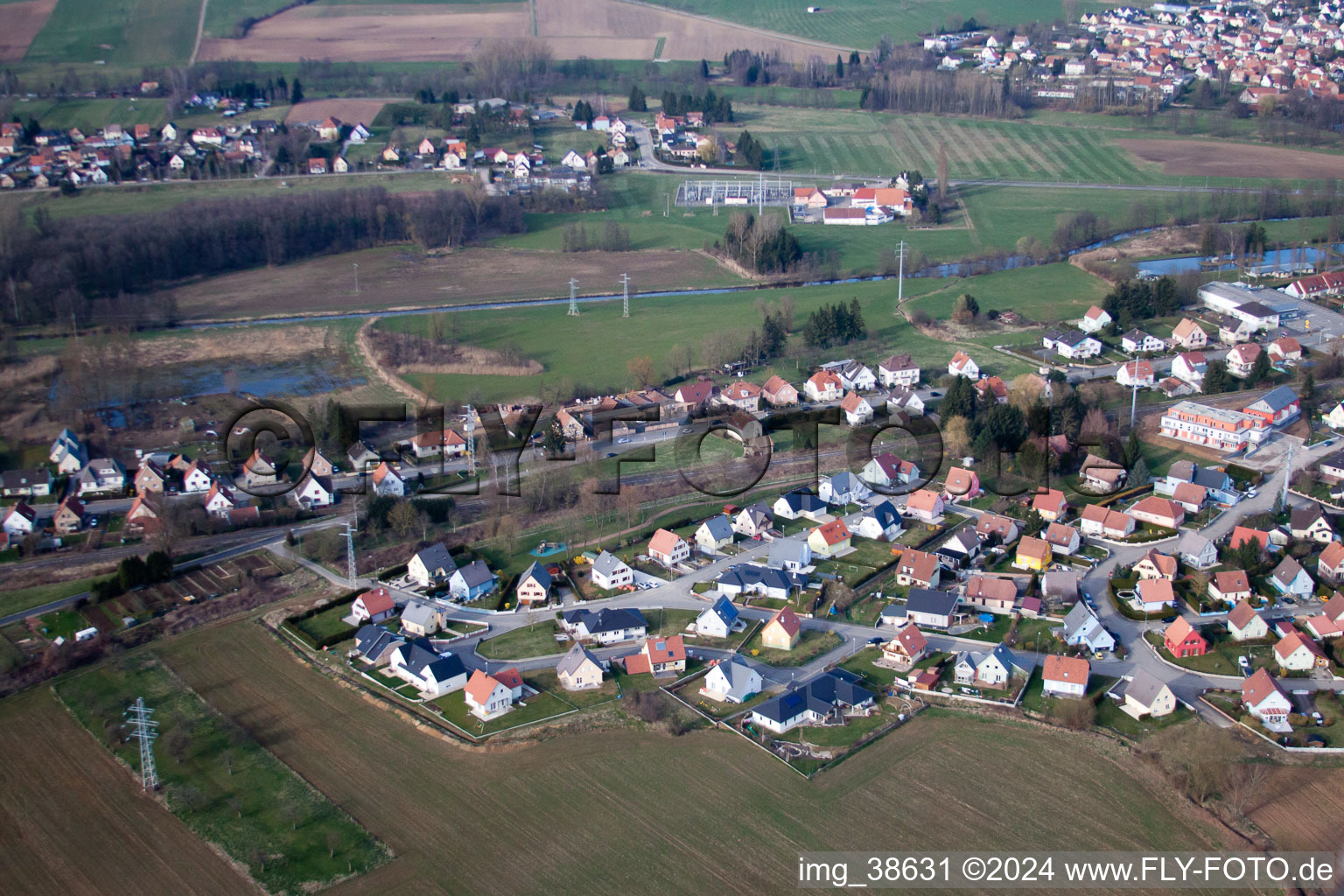 Image drone de Val de Moder dans le département Bas Rhin, France