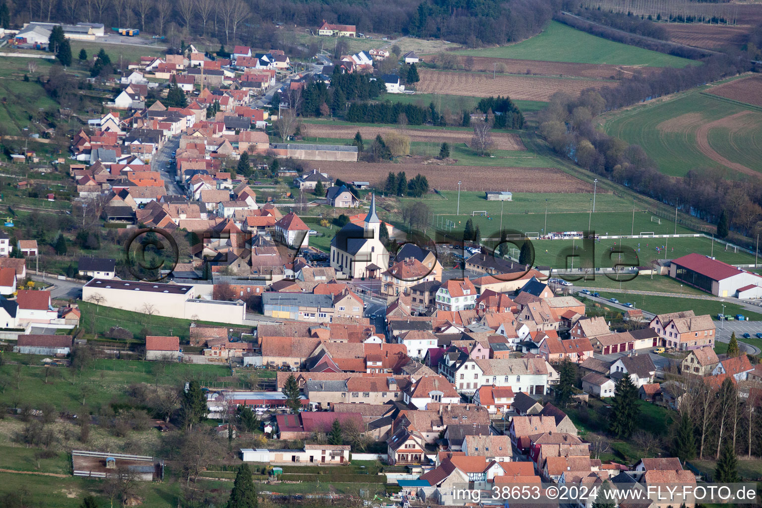 Photographie aérienne de Pfaffenhoffen dans le département Bas Rhin, France