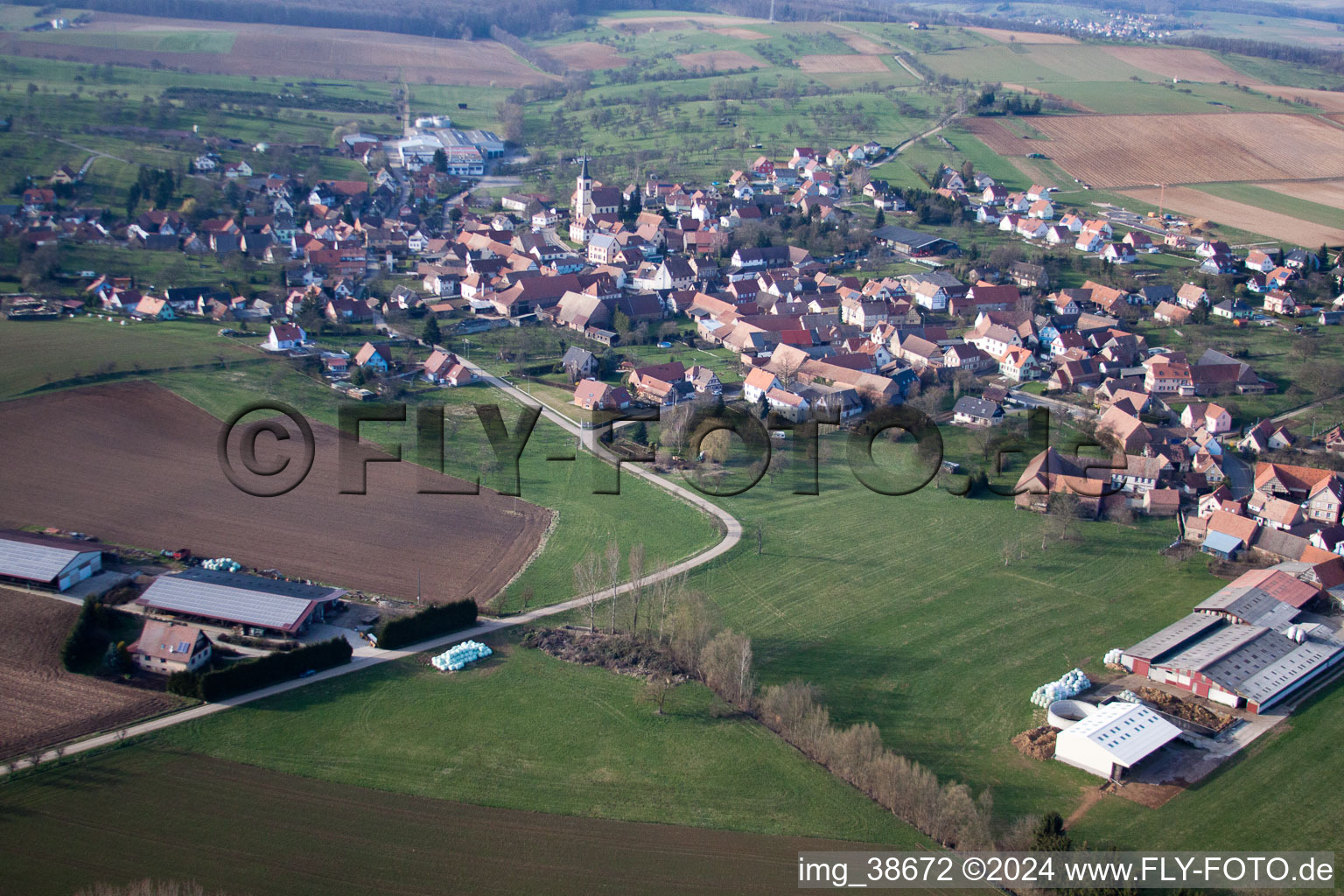 Mietesheim dans le département Bas Rhin, France hors des airs