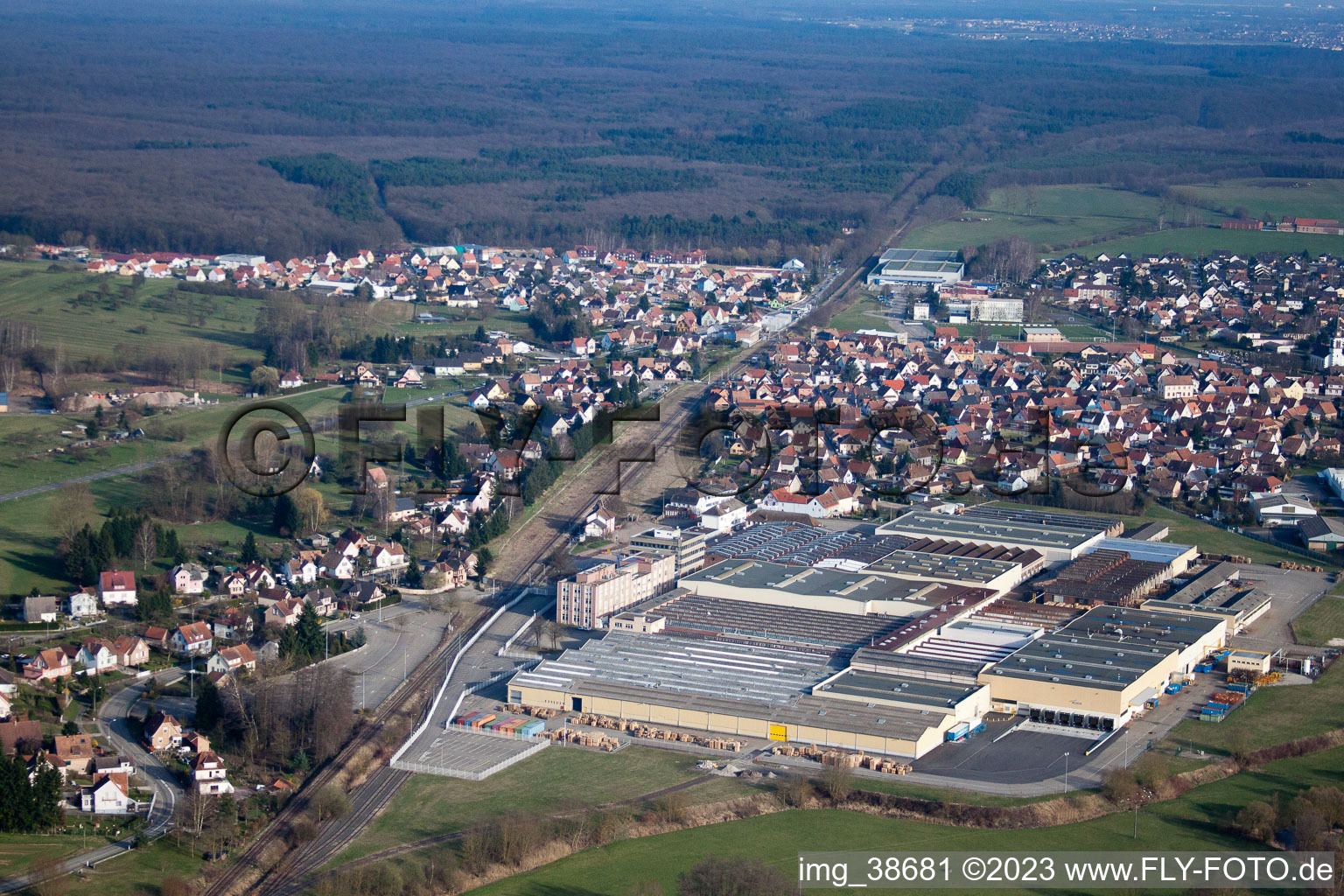 Mertzwiller dans le département Bas Rhin, France vue d'en haut