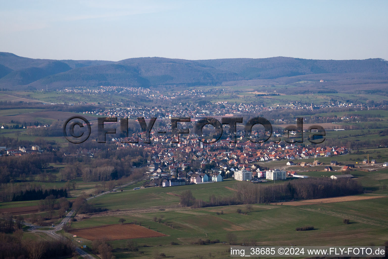 Vue aérienne de Griesbach dans le département Bas Rhin, France