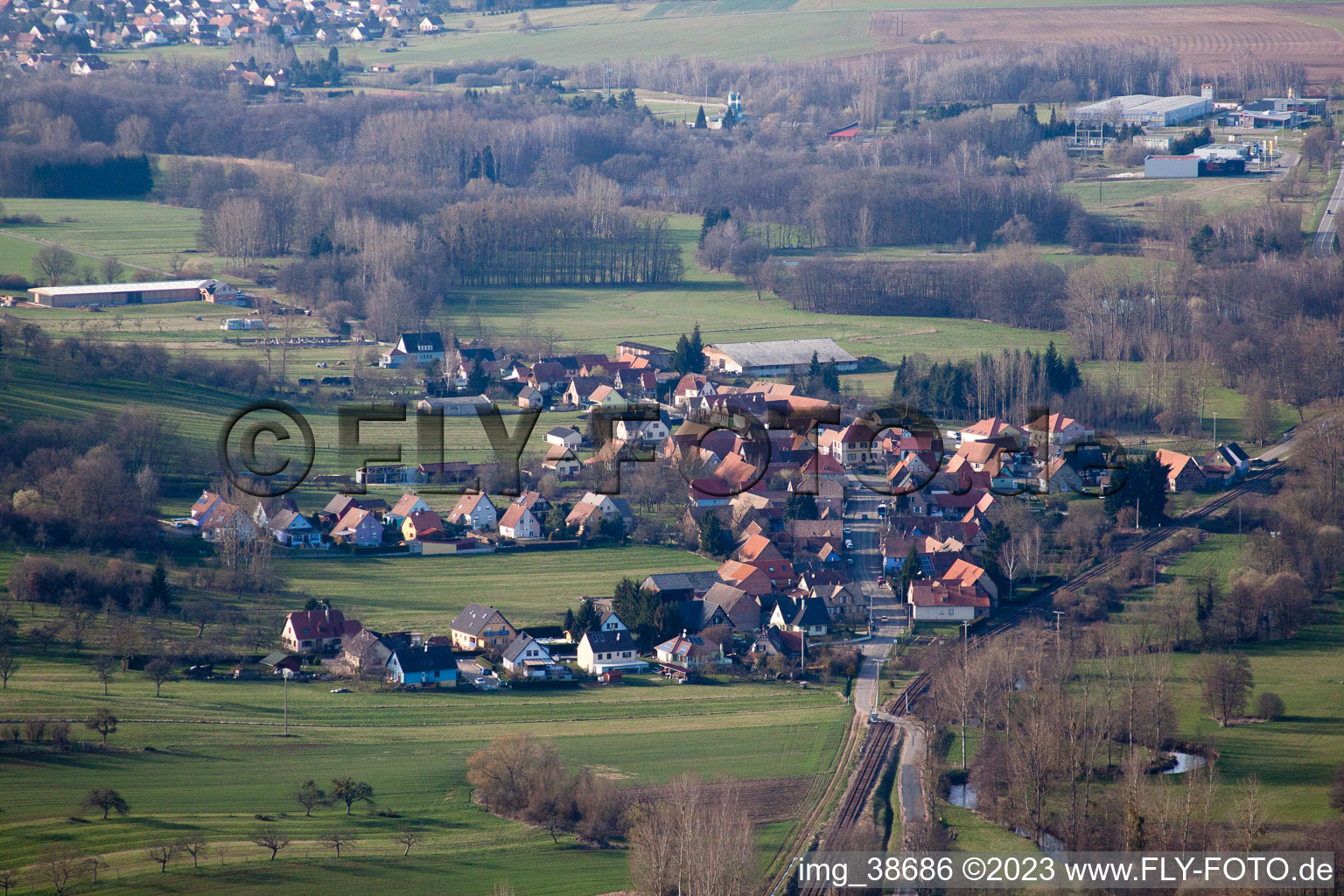 Griesbach dans le département Bas Rhin, France d'en haut
