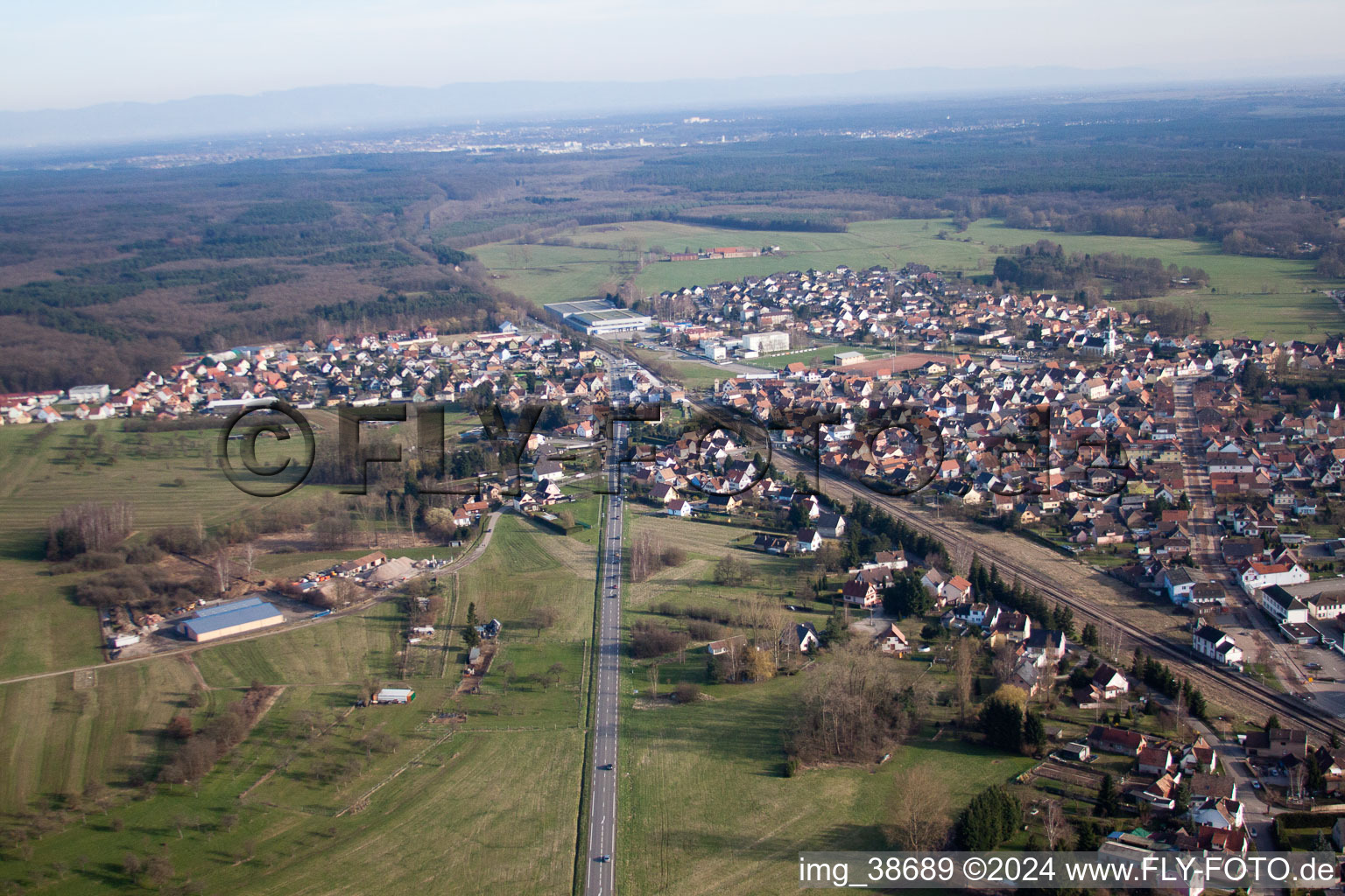 Vue oblique de Griesbach dans le département Bas Rhin, France