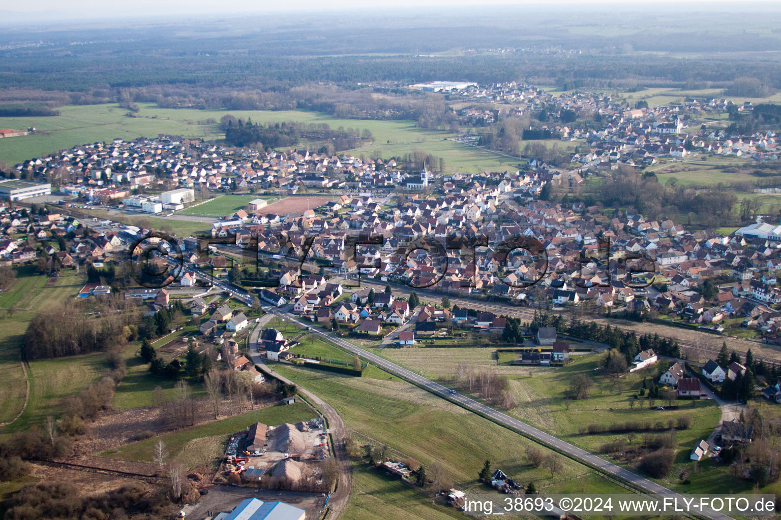 Griesbach dans le département Bas Rhin, France d'en haut