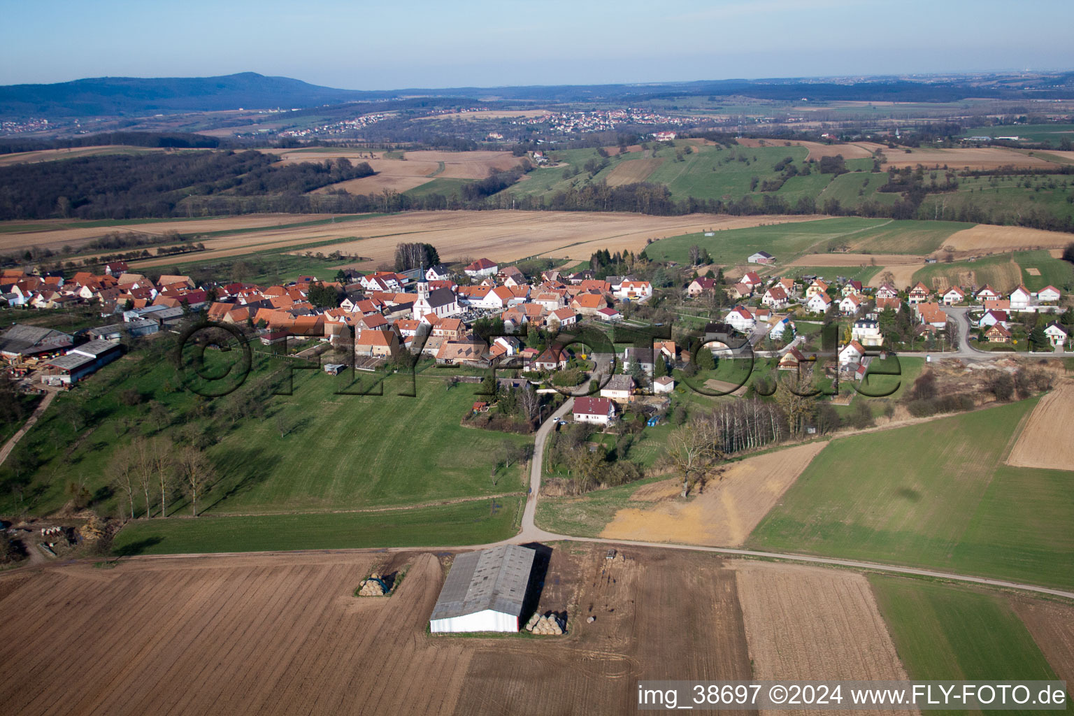 Forstheim dans le département Bas Rhin, France d'en haut