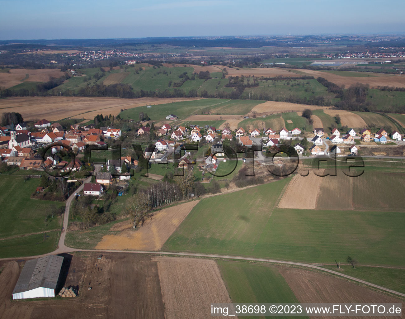 Forstheim dans le département Bas Rhin, France hors des airs