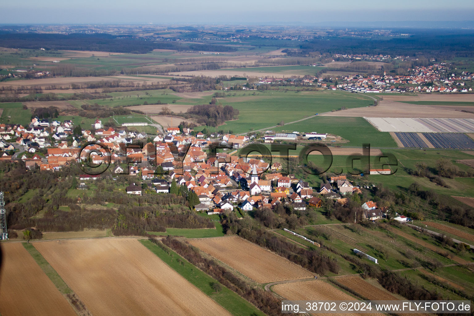 Morsbronn-les-Bains dans le département Bas Rhin, France hors des airs