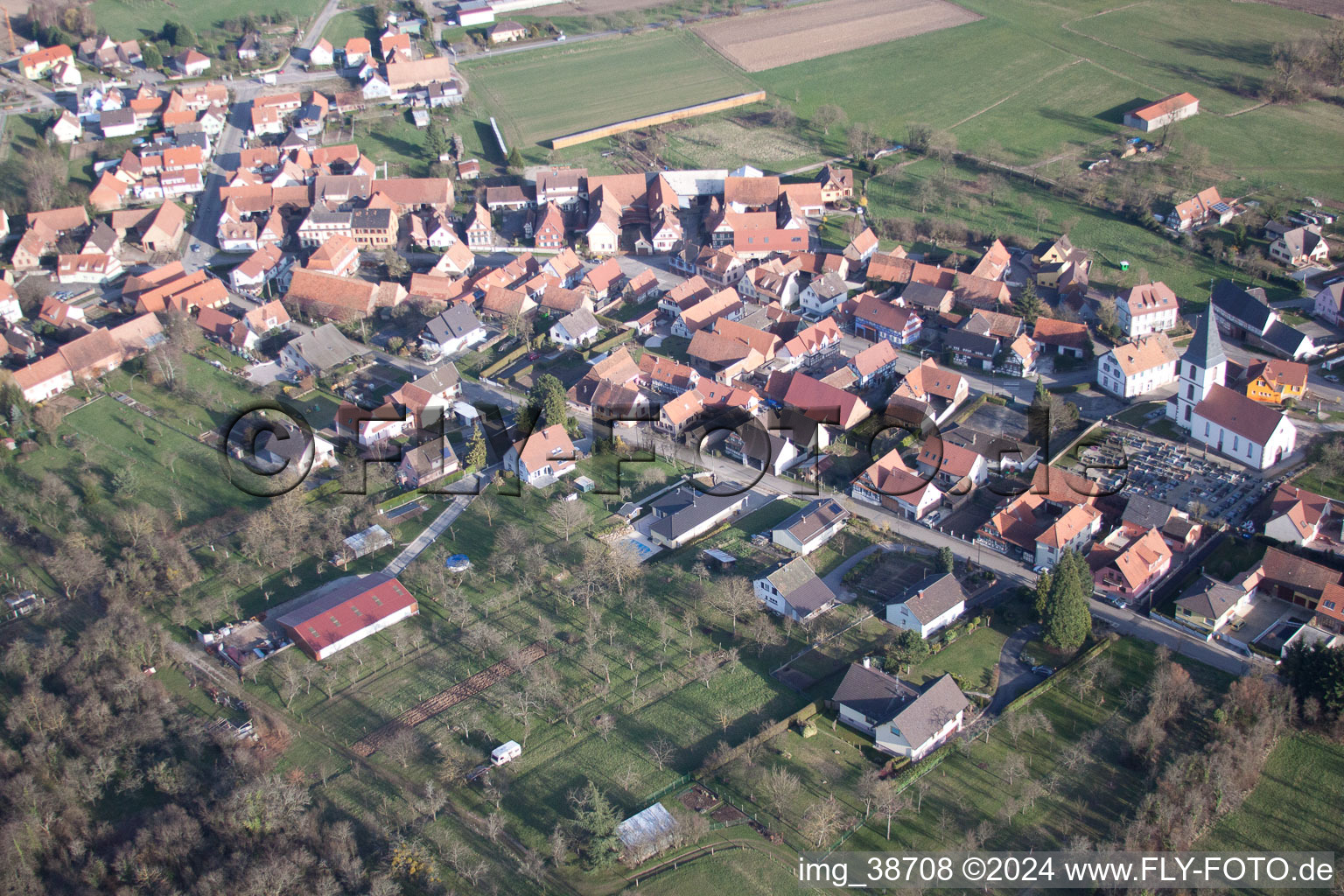 Image drone de Morsbronn-les-Bains dans le département Bas Rhin, France