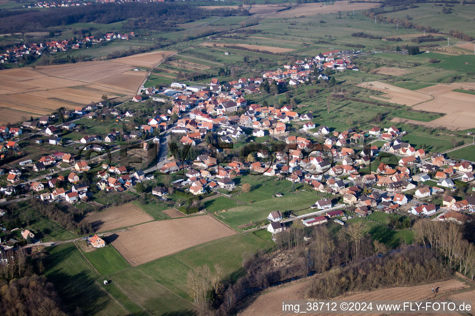 Vue aérienne de Morsbronn-les-Bains dans le département Bas Rhin, France