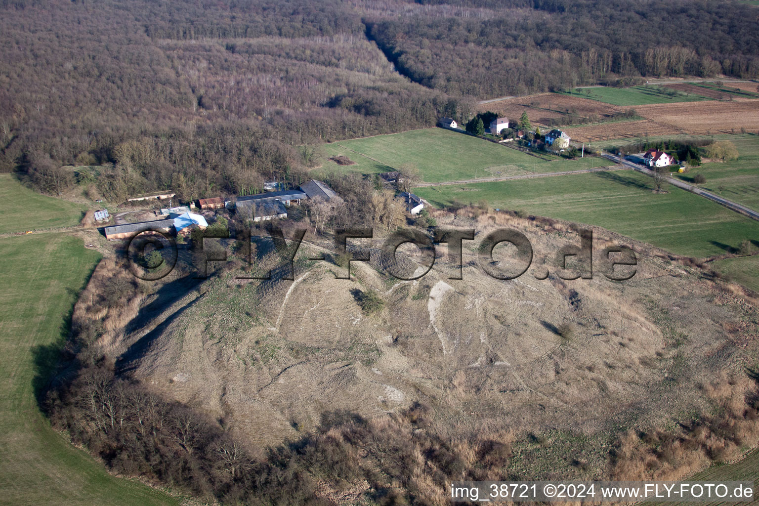 Gunstett dans le département Bas Rhin, France depuis l'avion