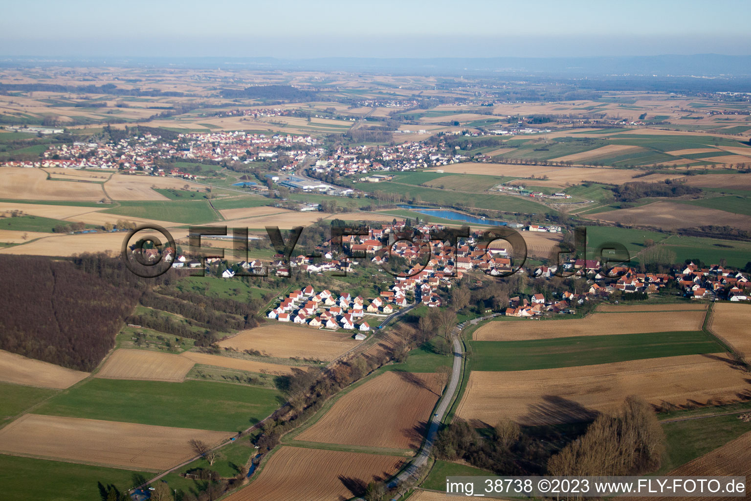Merkwiller-Pechelbronn dans le département Bas Rhin, France vue d'en haut