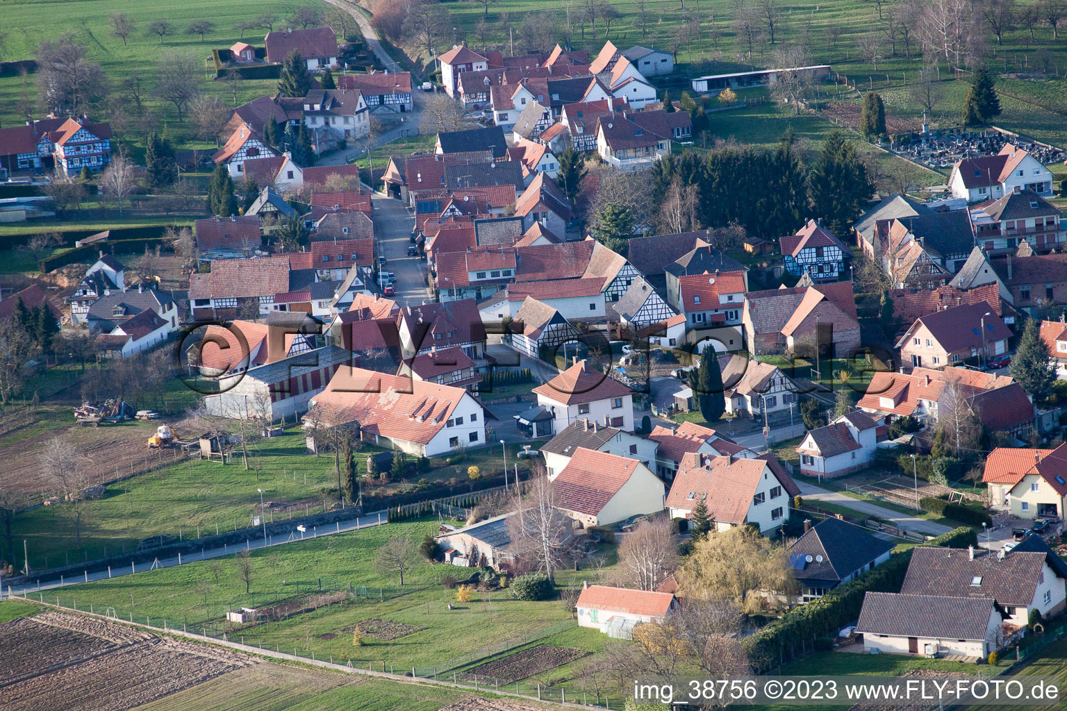 Retschwiller dans le département Bas Rhin, France vue du ciel