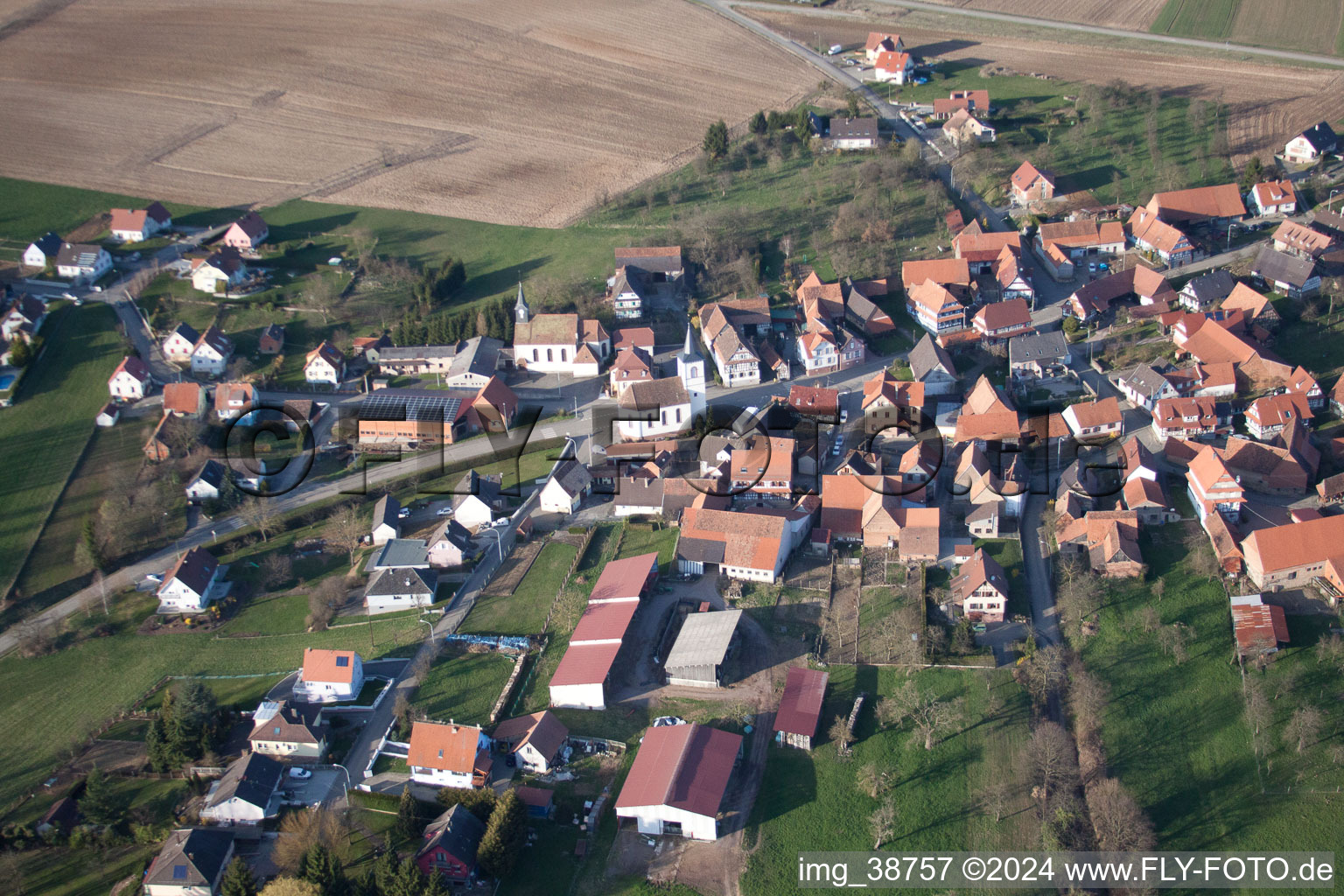 Keffenach dans le département Bas Rhin, France hors des airs