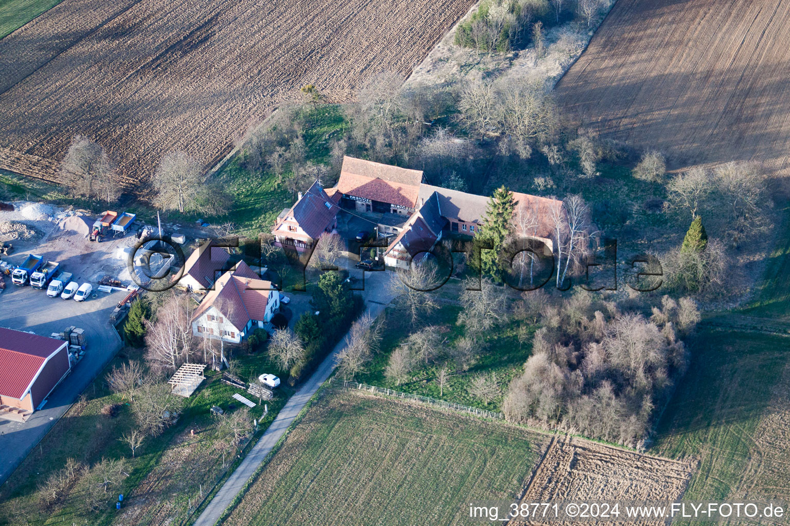 Bremmelbach dans le département Bas Rhin, France depuis l'avion